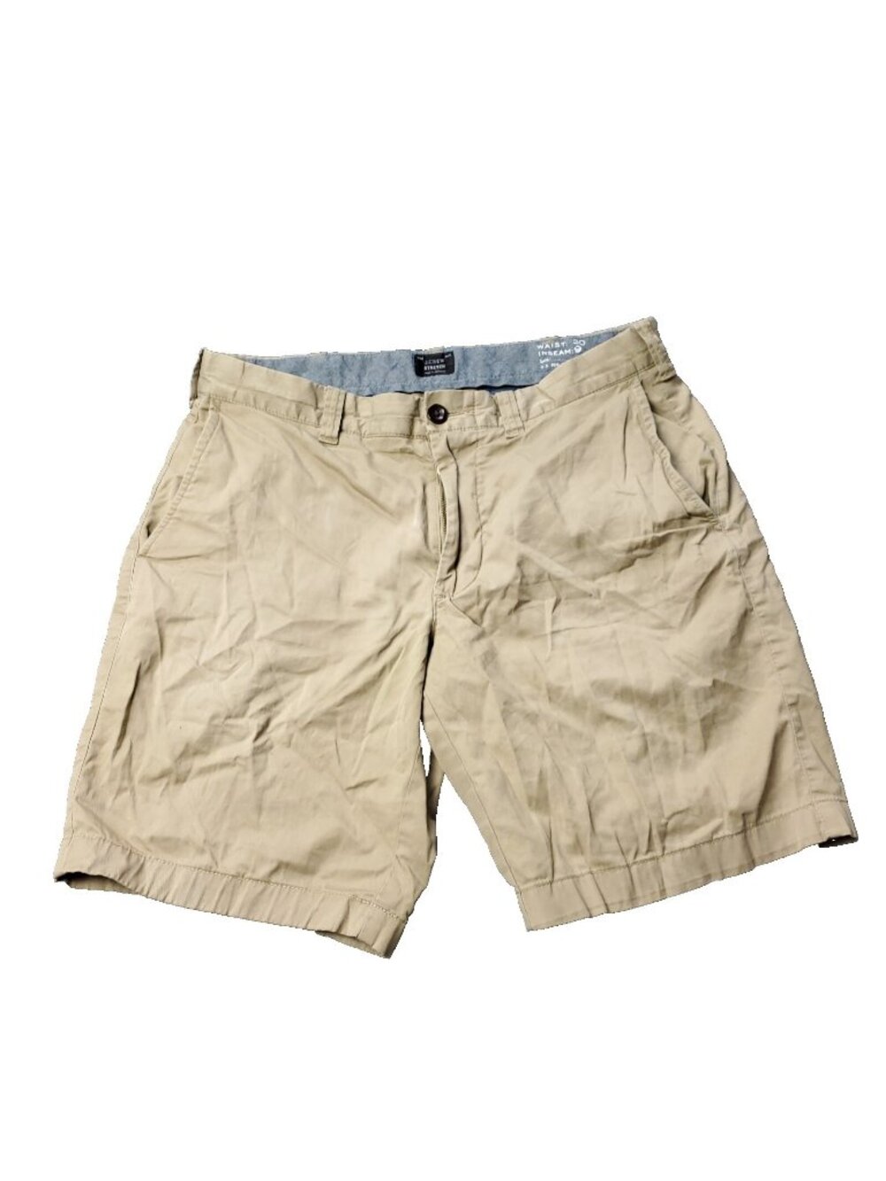 J. Crew Chino Shorts Mens Size 32 x9 Khaki Cotton Stretch Tan Beige Casual